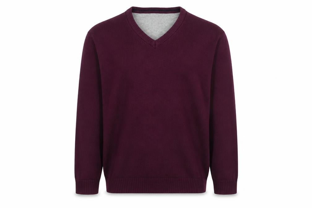 Maine New England Men's Purple V-Neck Cotton Jumper XL