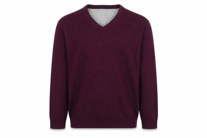 Maine New England Men's Purple V-Neck Cotton Jumper XL
