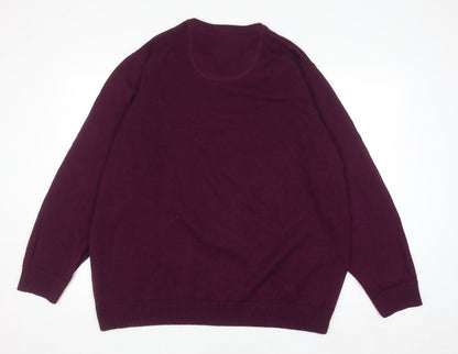 Maine New England Men's Purple V-Neck Cotton Jumper XL