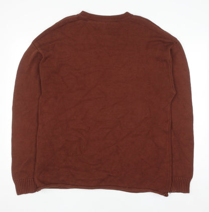 Zara Men's Brown Cotton Crew Neck XL Jumper