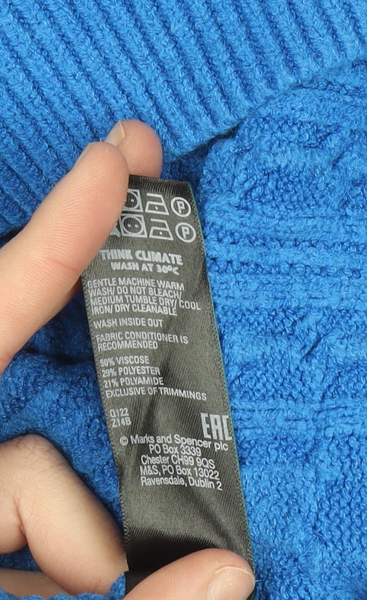 Womens UK Size S Marks and Spencer Blue Pullover Jumper
