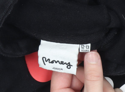Boys UK Size 12-13 Years Money Black Pullover Hoodie