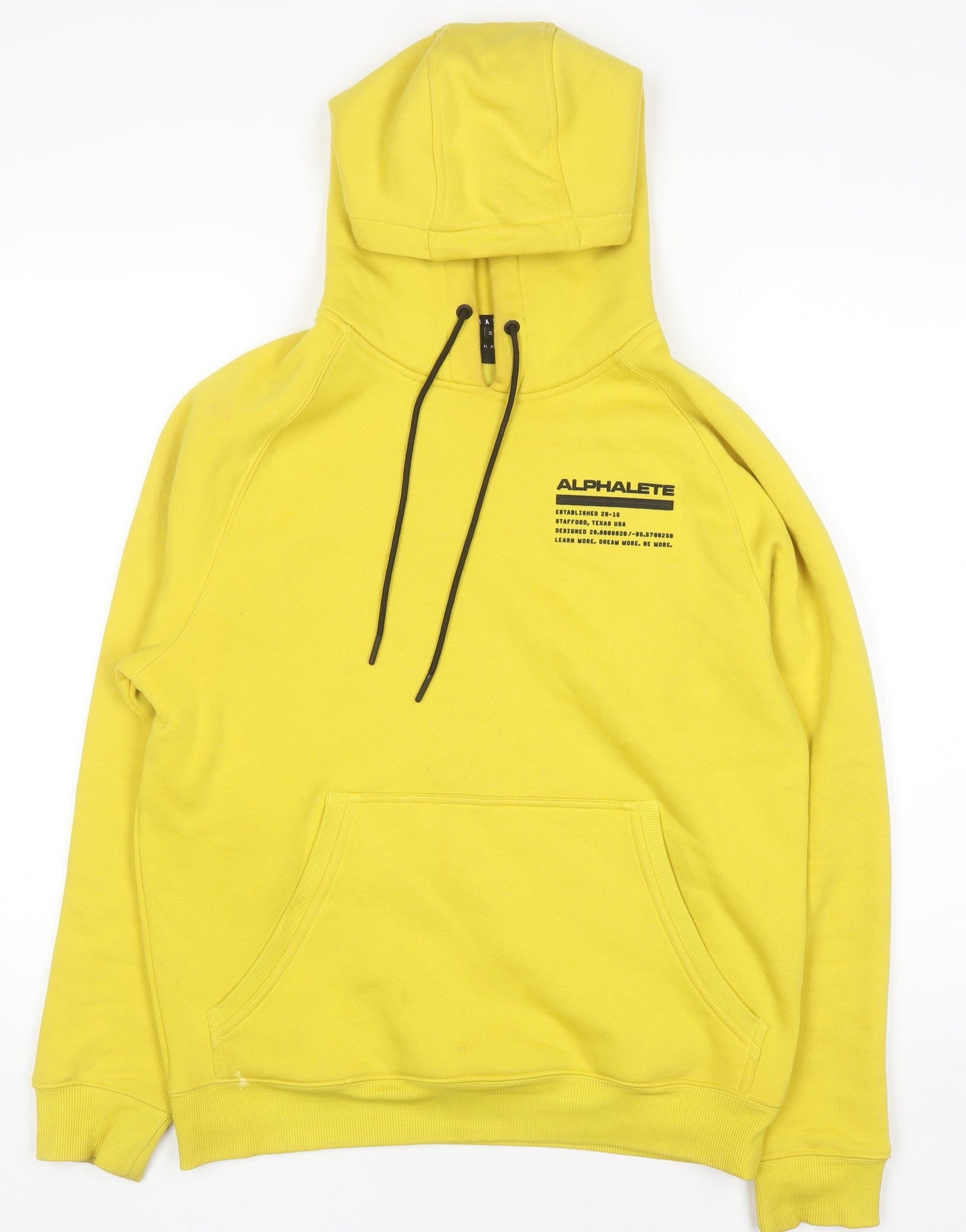 Womens UK Size S ALPHALETE Yellow Pullover Hoodie