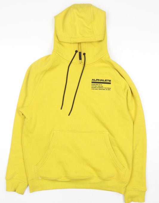 Womens UK Size S ALPHALETE Yellow Pullover Hoodie
