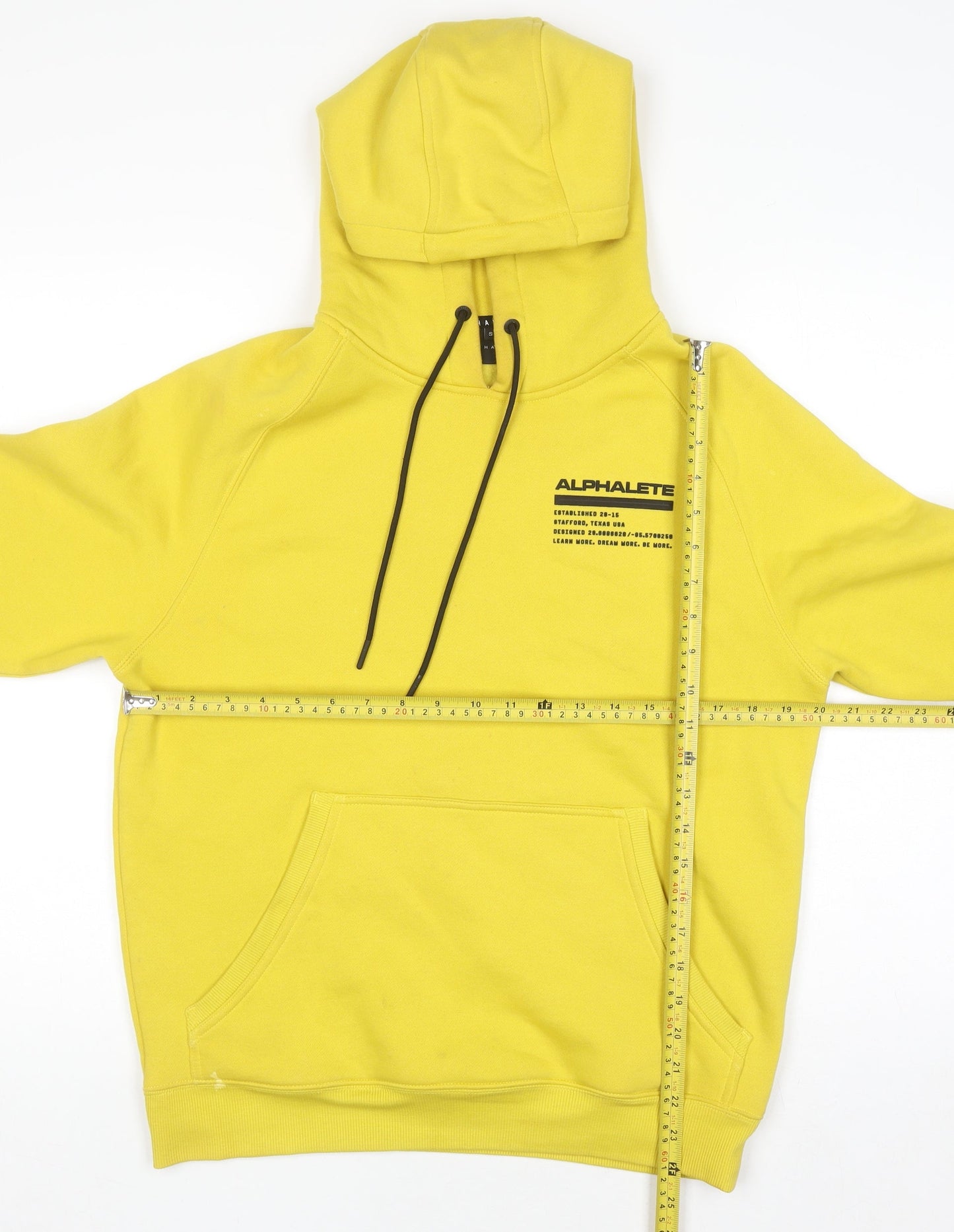 Womens UK Size S ALPHALETE Yellow Pullover Hoodie