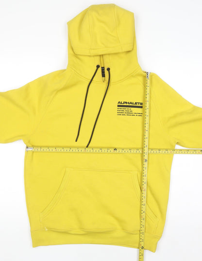 Womens UK Size S ALPHALETE Yellow Pullover Hoodie