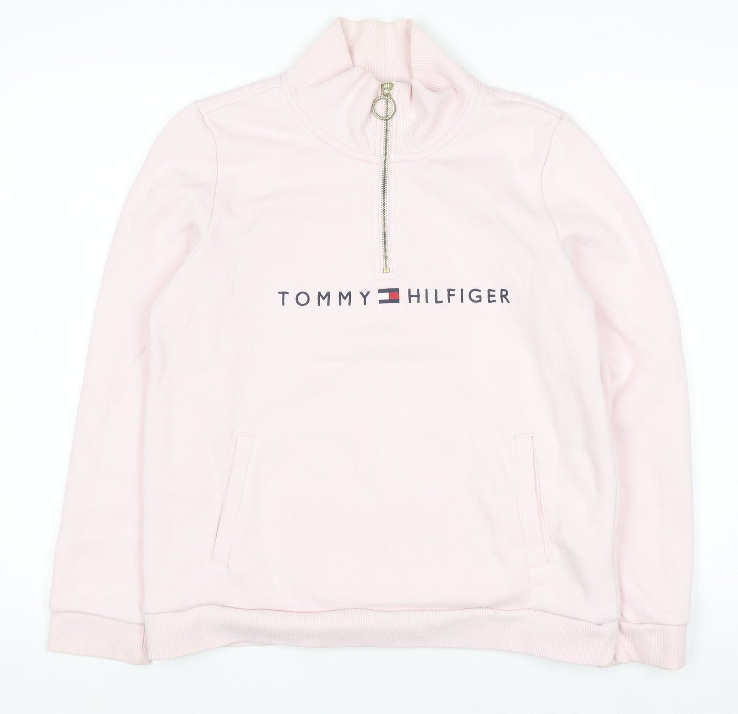 Womens UK Size M Tommy Hilfiger Pink Pullover Sweatshirt