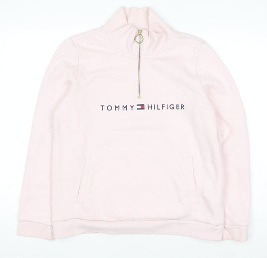 Womens UK Size M Tommy Hilfiger Pink Pullover Sweatshirt