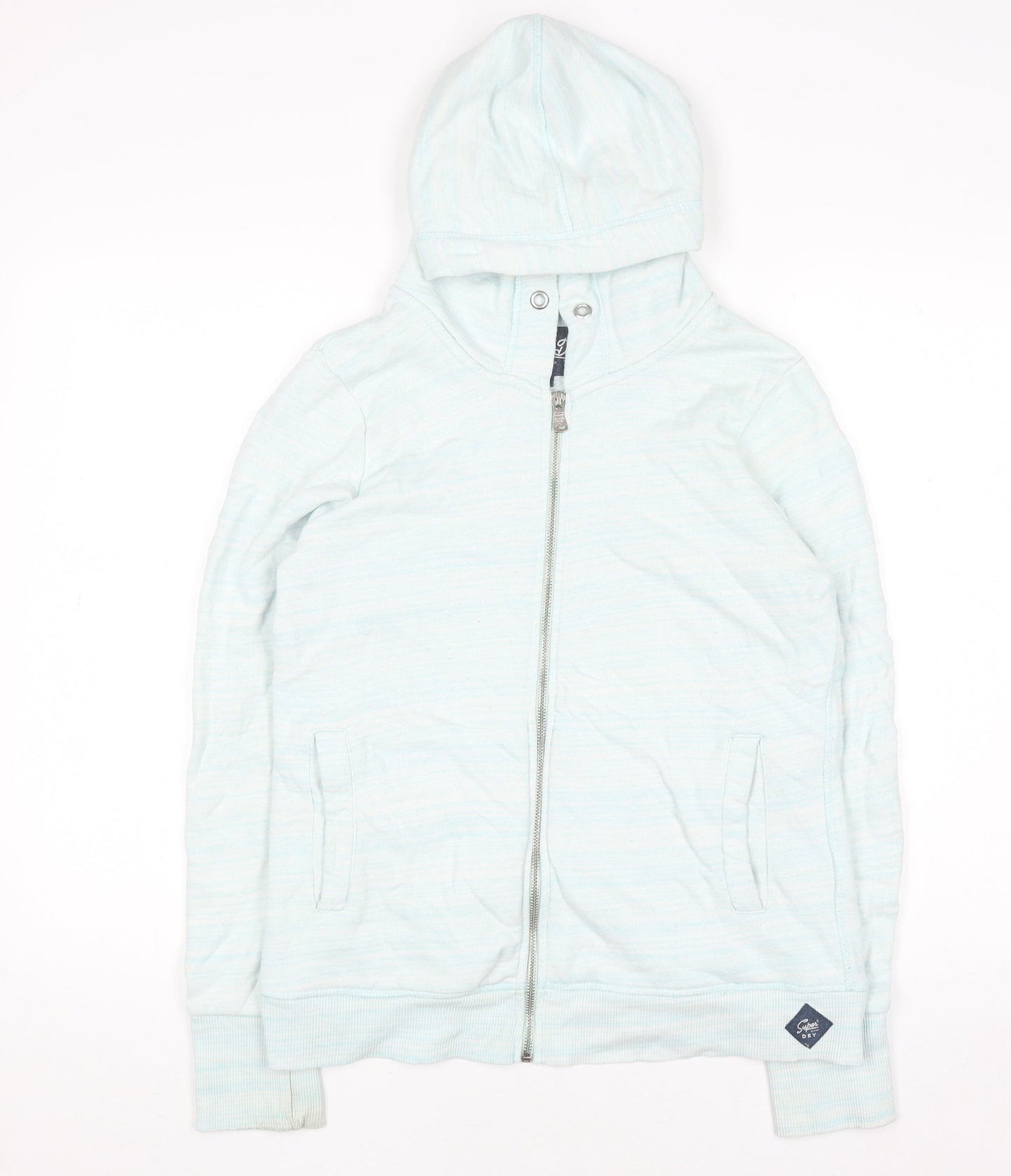 Womens UK Size L Superdry Blue Full Zip Hoodie