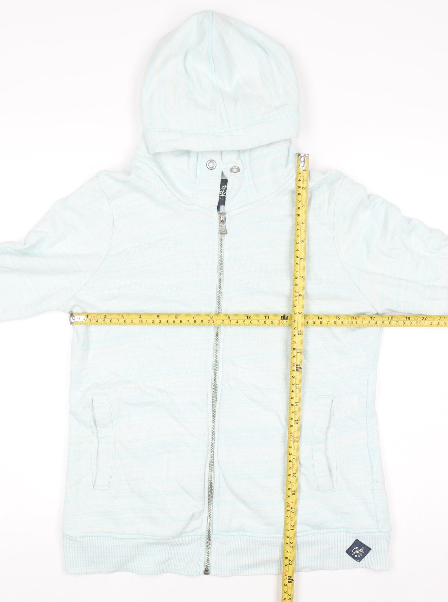 Womens UK Size L Superdry Blue Full Zip Hoodie