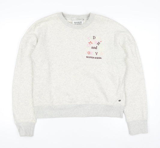 Womens UK Size S Scotch & Soda Grey Pullover Sweatshirt