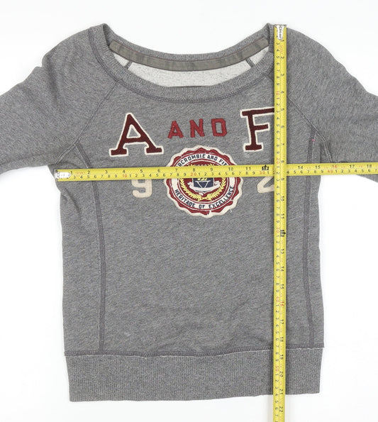 Womens UK Size XS Abercrombie & Fitch Grey Pullover Sweatshirt