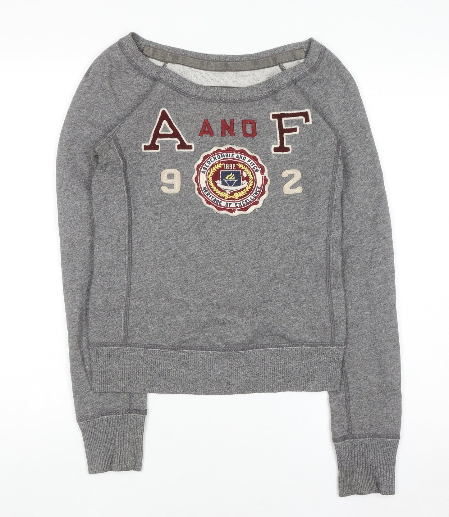 Womens UK Size XS Abercrombie & Fitch Grey Pullover Sweatshirt