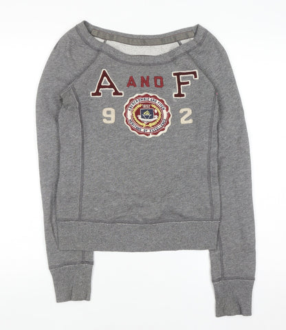 Womens UK Size XS Abercrombie & Fitch Grey Pullover Sweatshirt