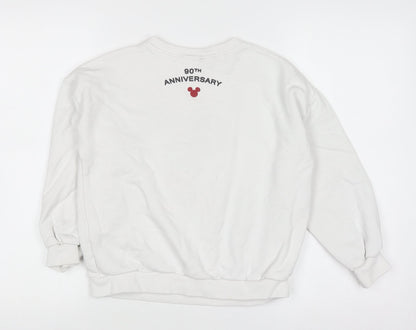 Disney Boys White Mickey Mouse Pullover Sweatshirt 9 Years 90th Anniversary