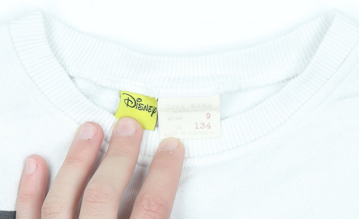Disney Boys White Mickey Mouse Pullover Sweatshirt 9 Years 90th Anniversary