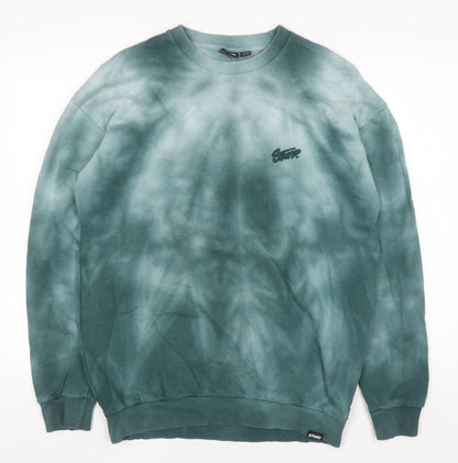 Mens UK Size S Pull & Bear Green Pullover Sweatshirt
