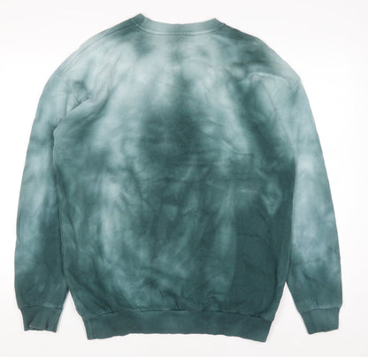 Mens UK Size S Pull & Bear Green Pullover Sweatshirt