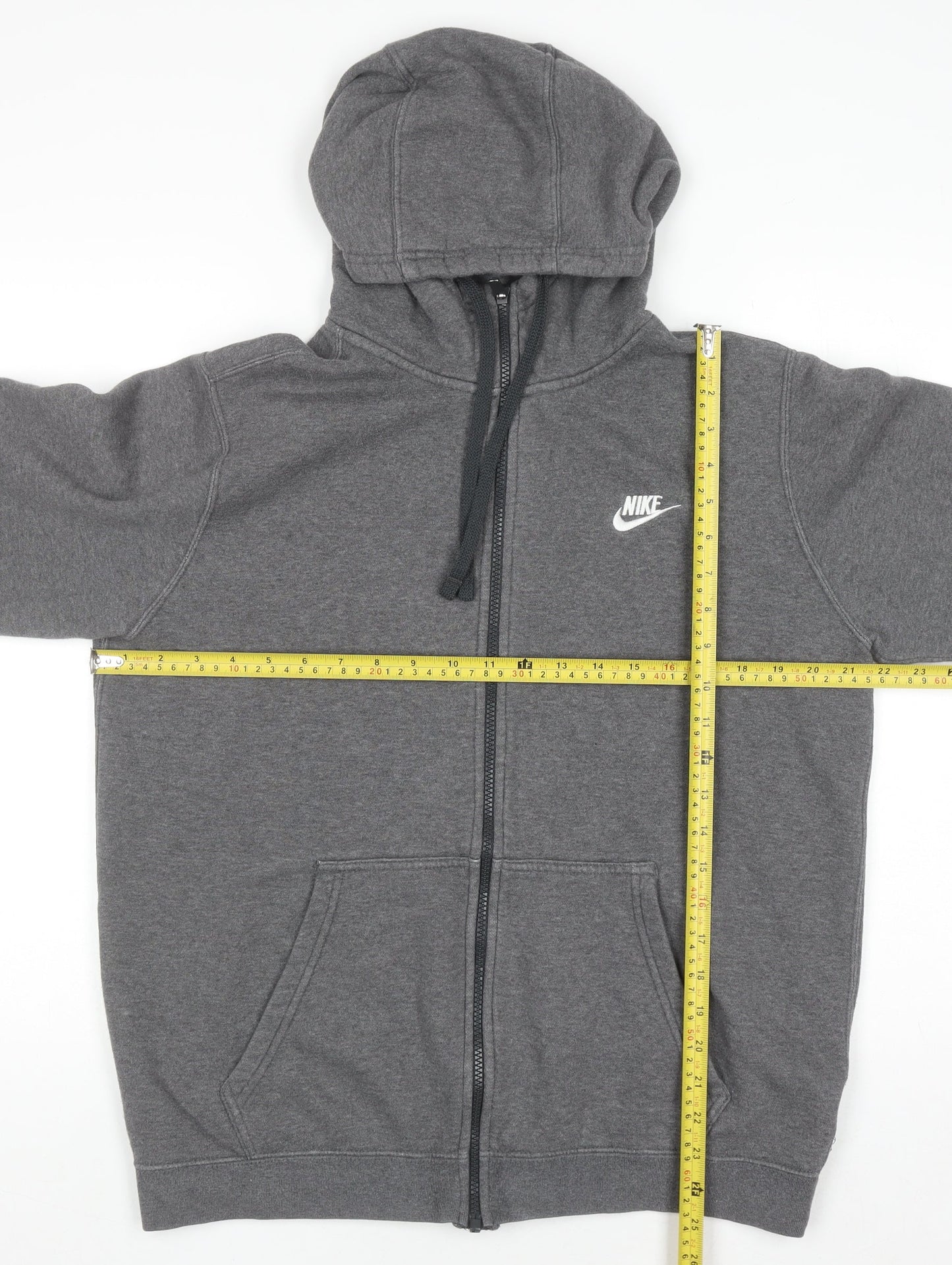 Mens UK Size M Nike Grey Full Zip Hoodie