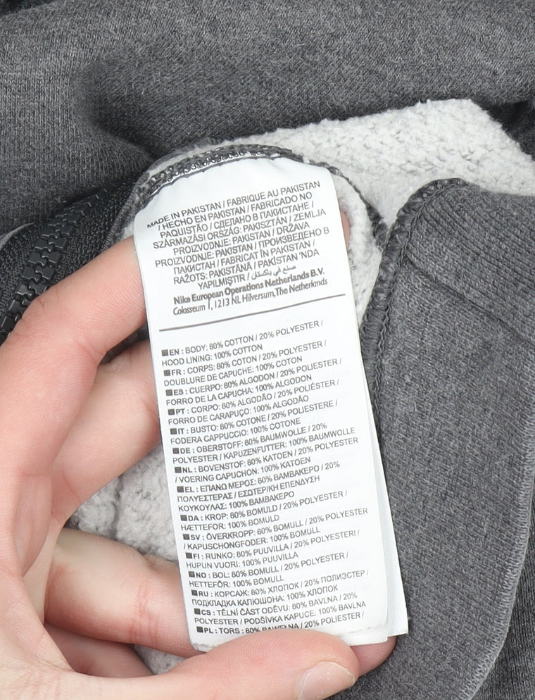 Mens UK Size M Nike Grey Full Zip Hoodie