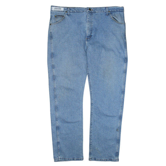 Mens UK Size L Wrangler Relaxed Fit Straight Blue Jeans