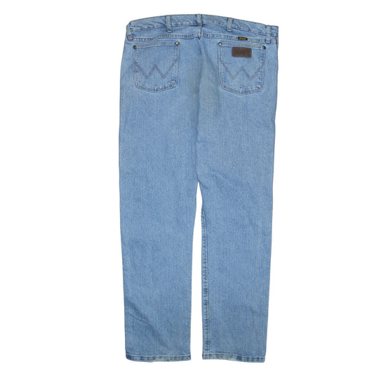 Mens UK Size L Wrangler Relaxed Fit Straight Blue Jeans
