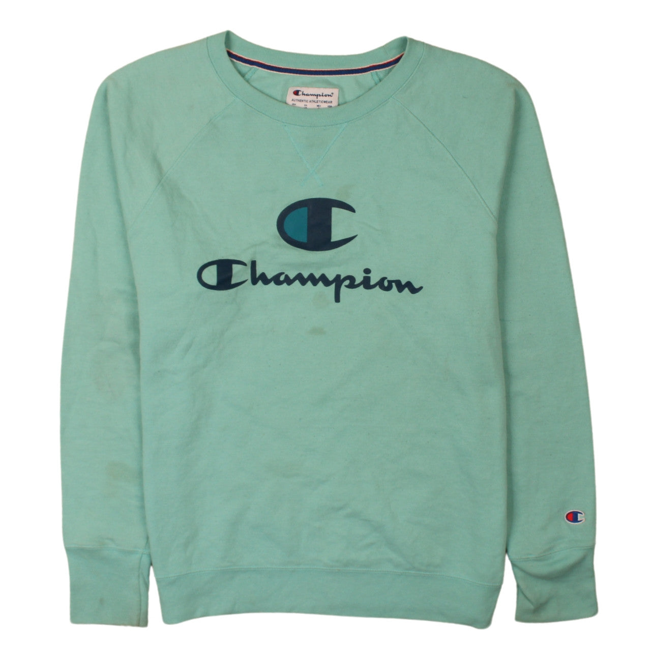 Womens UK Size L Champion Green Pullover Sweatshirt