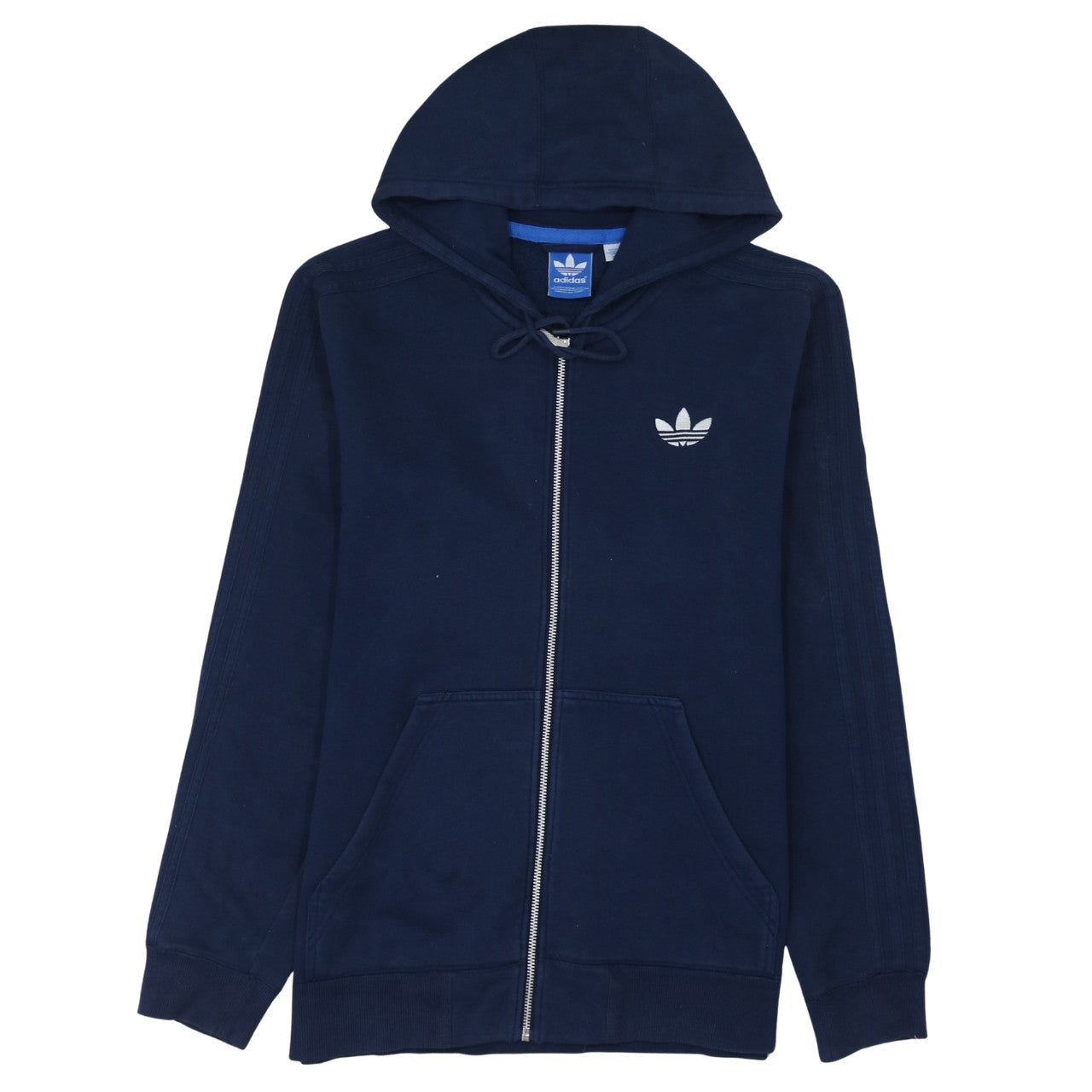 Mens UK Size M adidas Blue Full Zip Hoodie