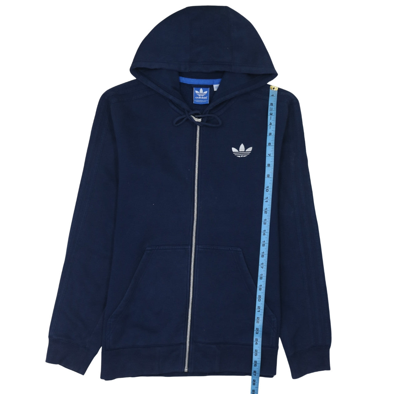 Mens UK Size M adidas Blue Full Zip Hoodie
