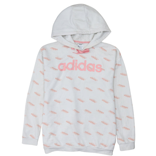 Womens UK Size XS adidas White Pullover Hoodie