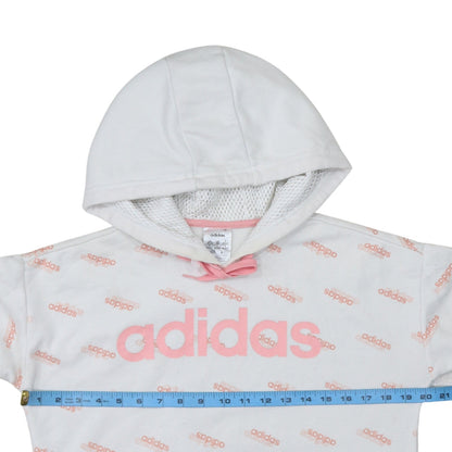 Womens UK Size XS adidas White Pullover Hoodie