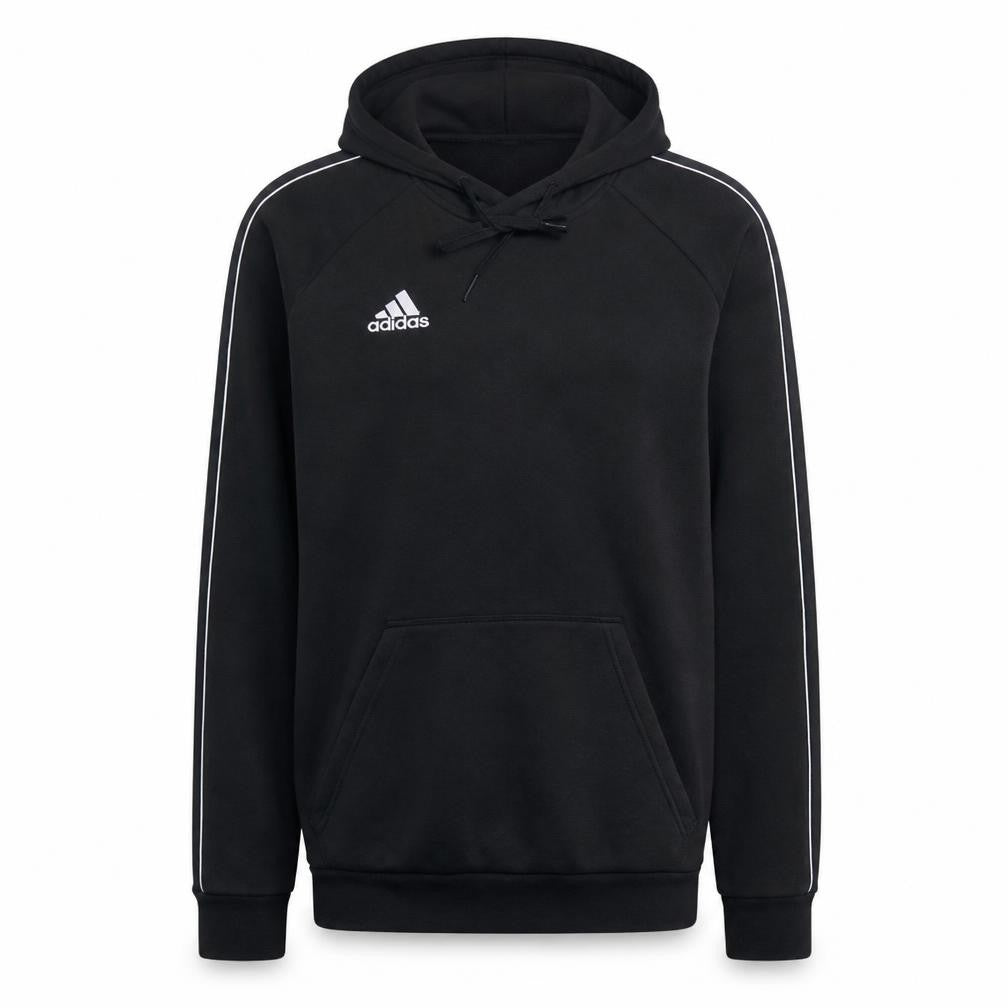Front view of Adidas Men's Black Pullover Hoodie M Sports Fleece Sweatshirt