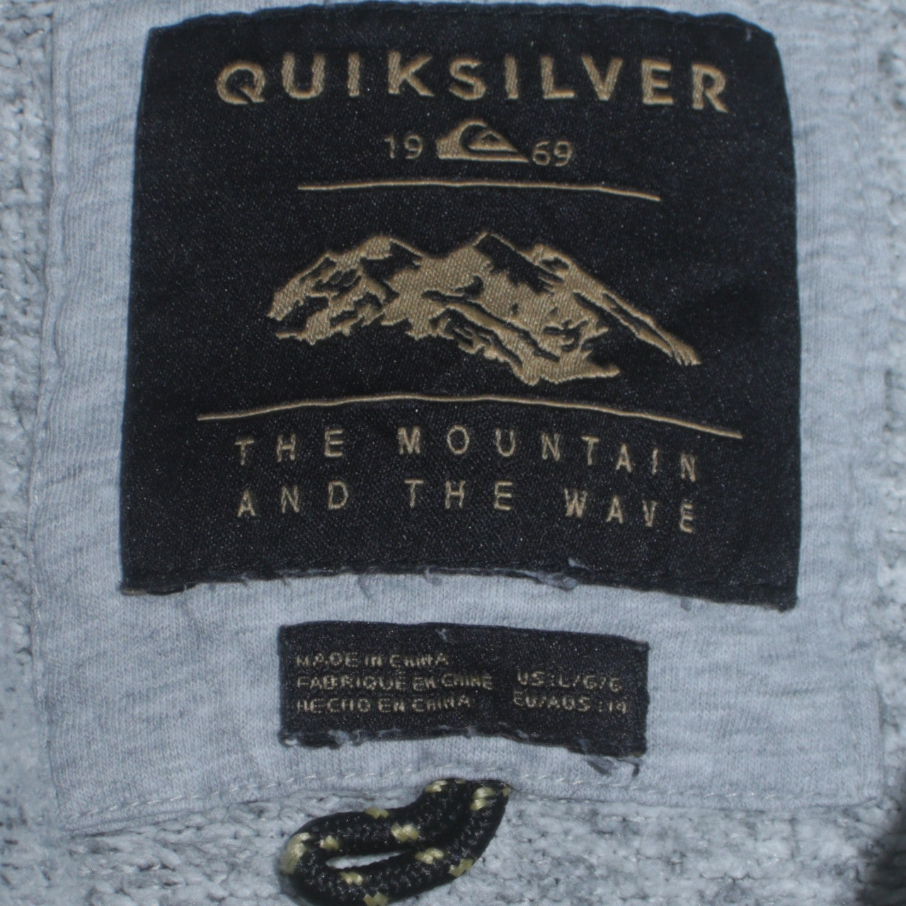 Womens UK Size L Quiksilver Grey Pullover Hoodie