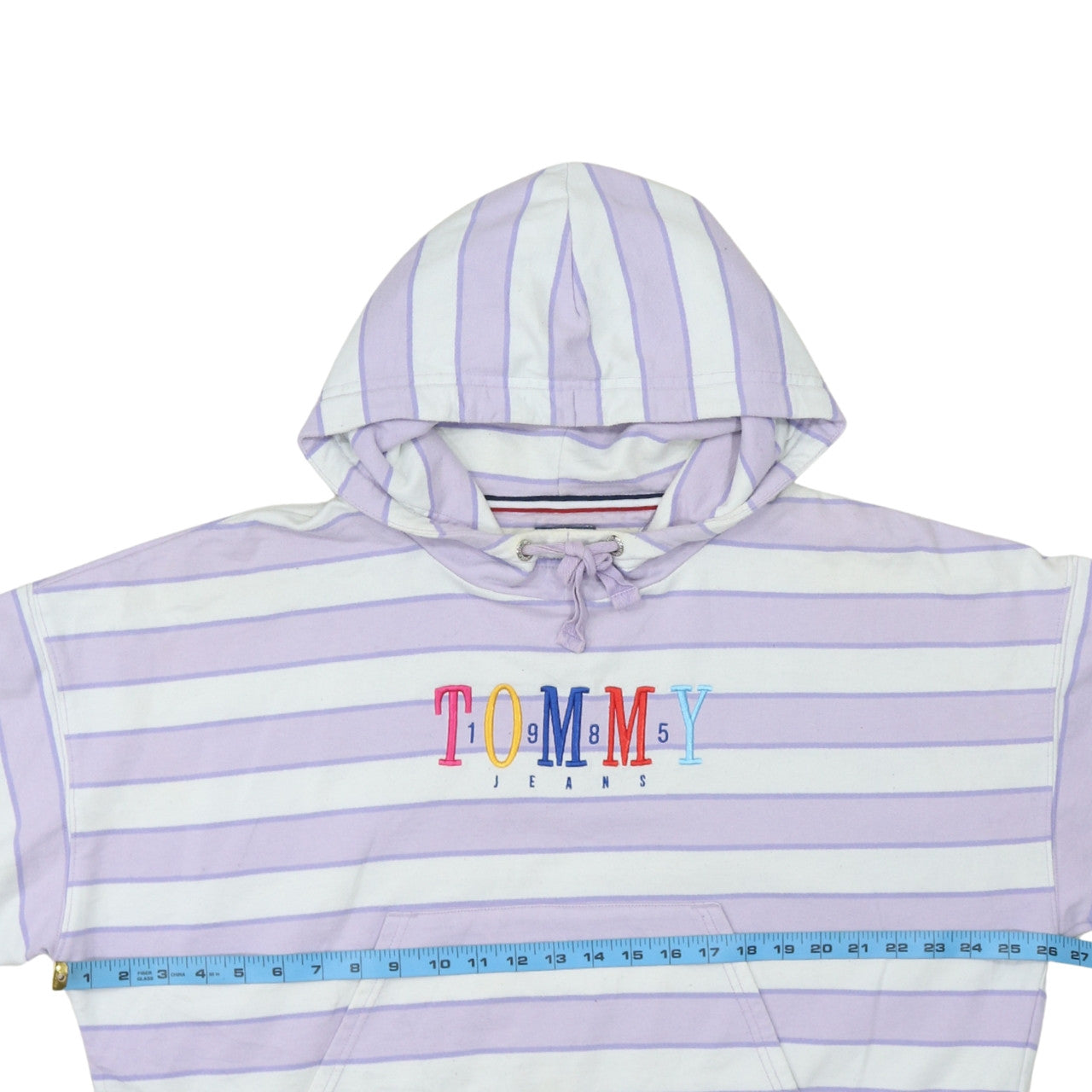 Womens UK Size L Tommy Jeans Multicoloured Pullover Hoodie