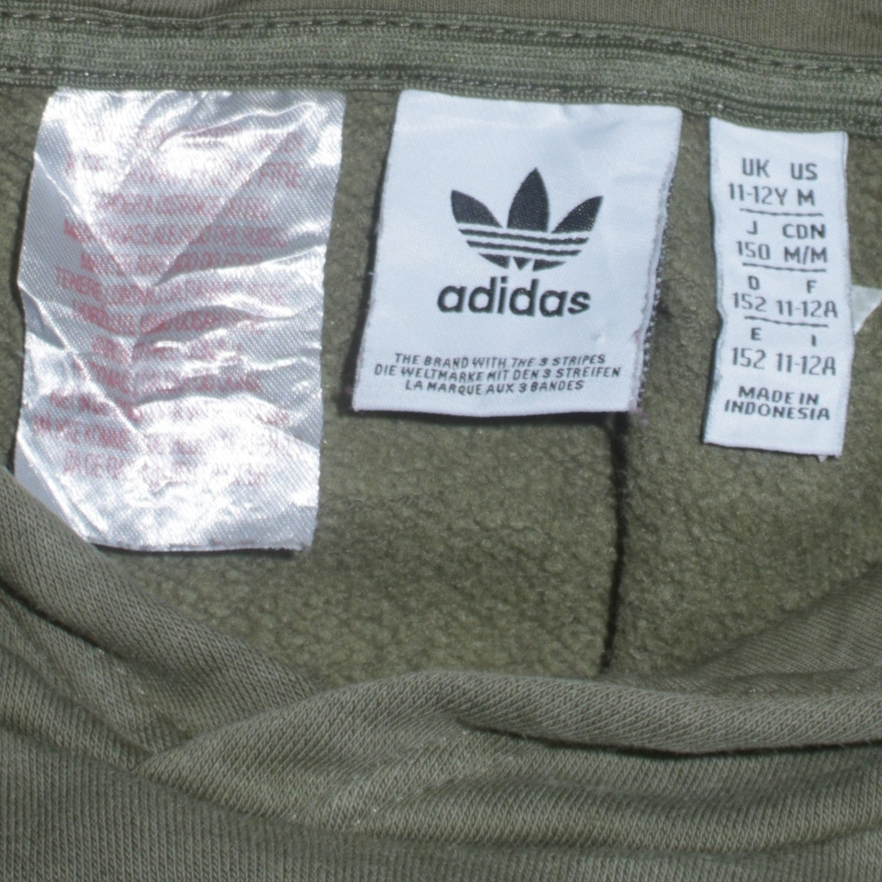 Boys UK Size 11-12 Years adidas Green Pullover Hoodie