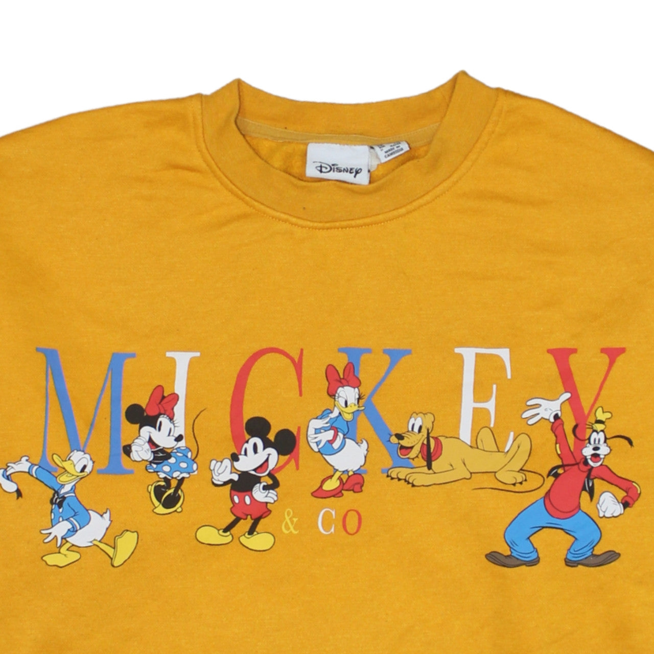 Womens UK Size S Disney Yellow Pullover Sweatshirt