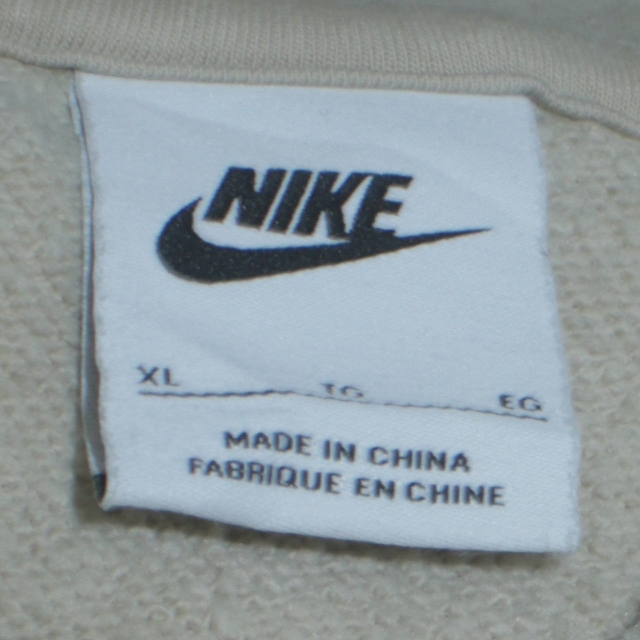 Mens UK Size XL Nike Beige Pullover Hoodie