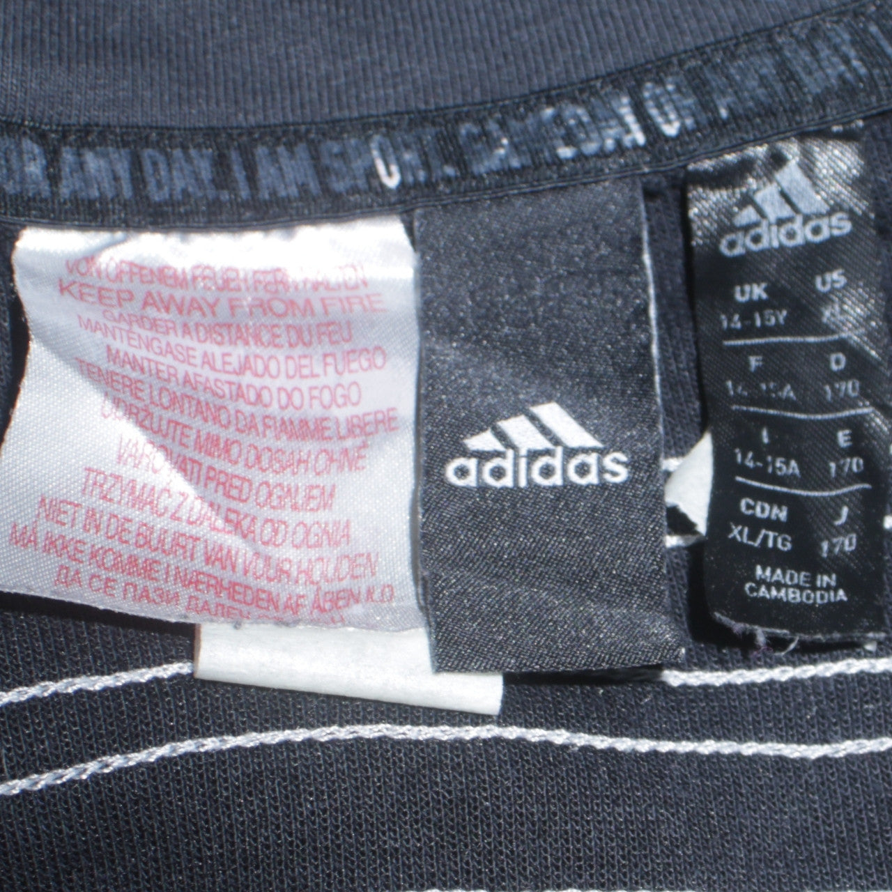 Teens UK Size L adidas Black Full Zip Hoodie