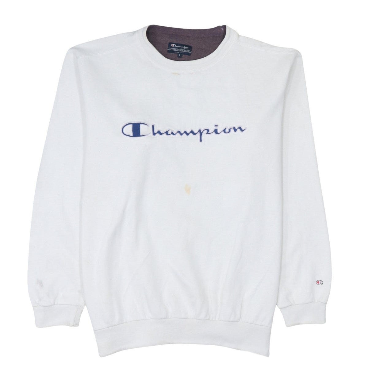 Mens UK Size L Champion White Pullover Sweatshirt