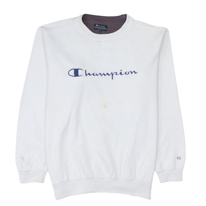 Mens UK Size L Champion White Pullover Sweatshirt