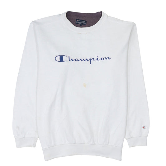 Mens UK Size L Champion White Pullover Sweatshirt