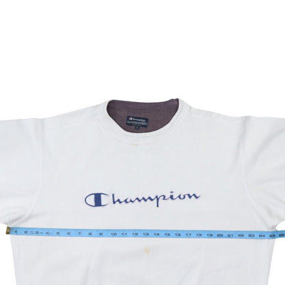 Mens UK Size L Champion White Pullover Sweatshirt