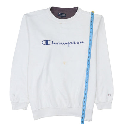Mens UK Size L Champion White Pullover Sweatshirt