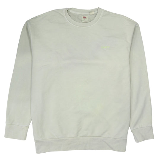 Levi's Men's Ivory Cotton Crew Neck Relaxed Fit Jumper XL