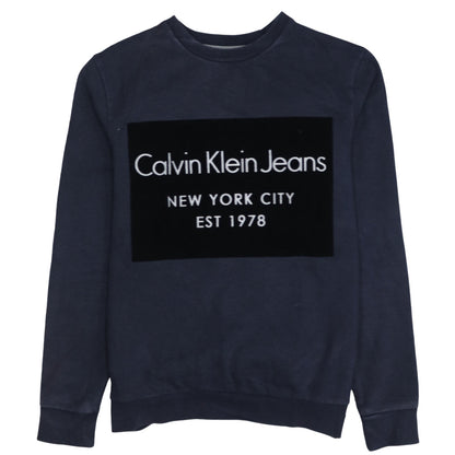 Mens UK Size XS Calvin Klein Blue Pullover Sweatshirt