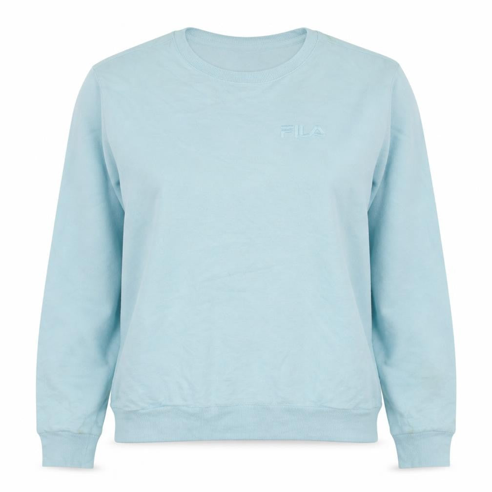 Fila Women's Blue Pullover Sweatshirt Size S Crew Neck Logo Casual