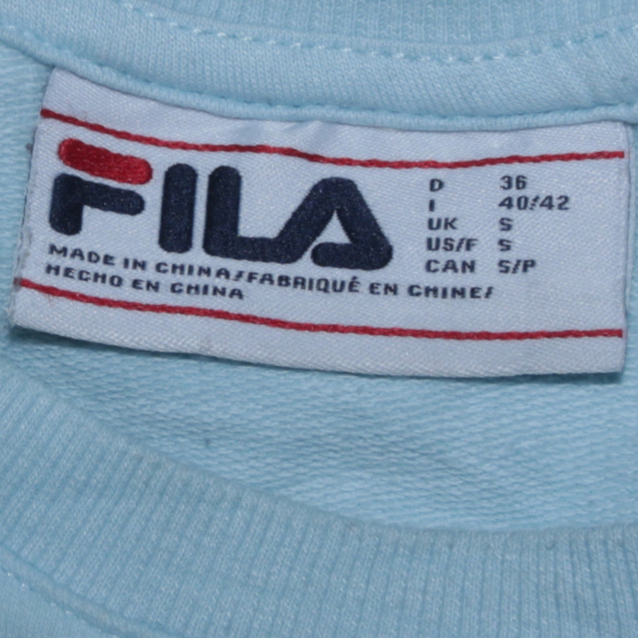 Womens UK Size S FILA Blue Pullover Sweatshirt