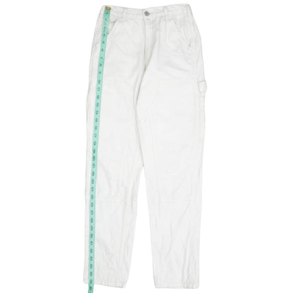 J. Galt Women's White Cargo Jeans Size S Relaxed Fit Cotton