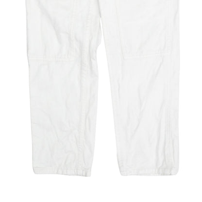 J. Galt Women's White Cargo Jeans Size S Relaxed Fit Cotton
