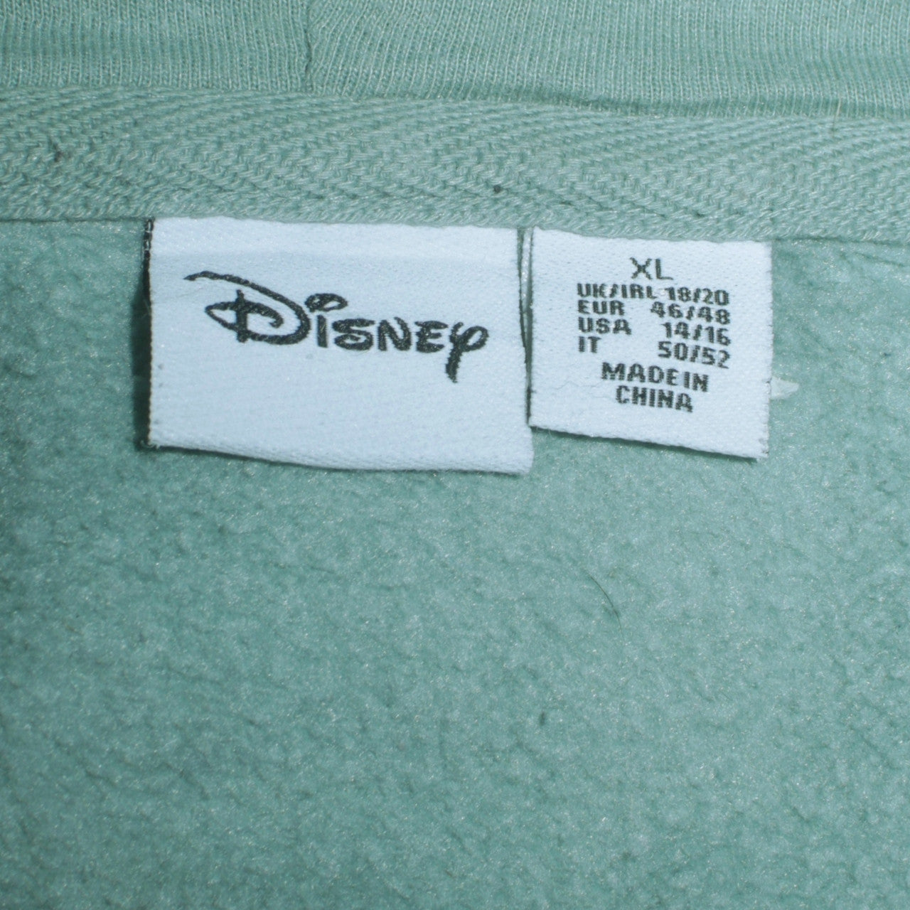Womens UK Size XL Disney Green Pullover Hoodie